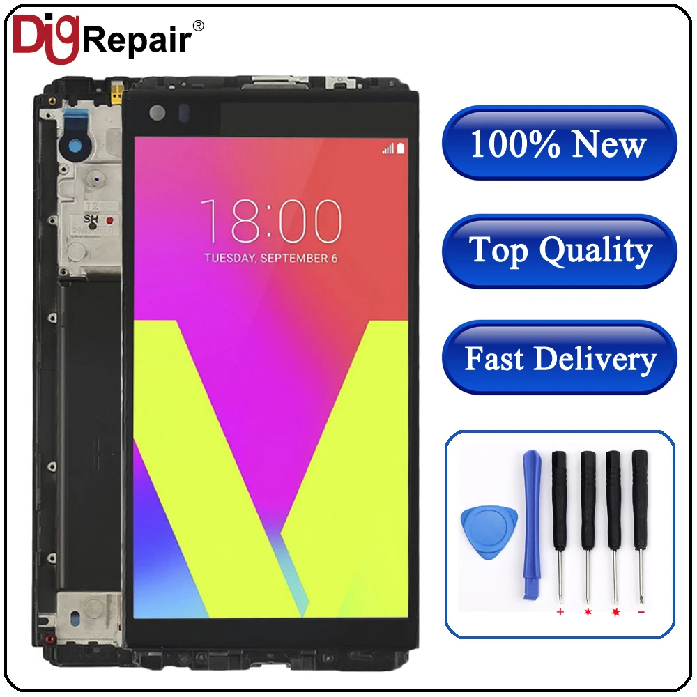 Для LG V20 lcd VS995 VS996 LS997 H910 ЖК-дисплей сенсорный экран дигитайзер рамка Полная сборка запасная часть для LG V20 дисплей