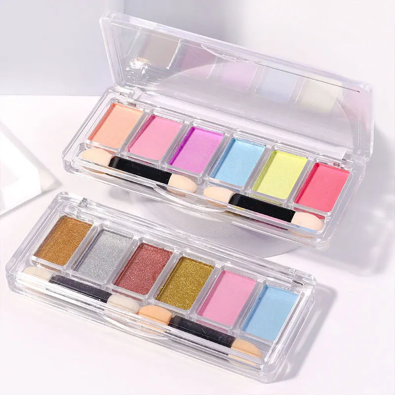 

New Manicure Mirror Powder 6 Color Combination Set Aurora Powder Solid State Nail Art Decorations