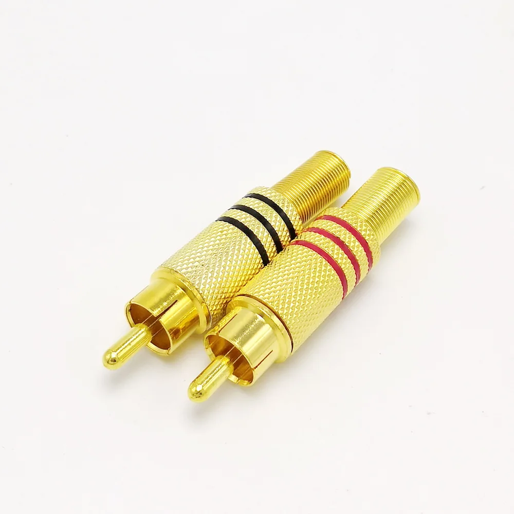 Solderless RCA разъем с пружинным кабелем протектор позолоченный 10 шт./лот |