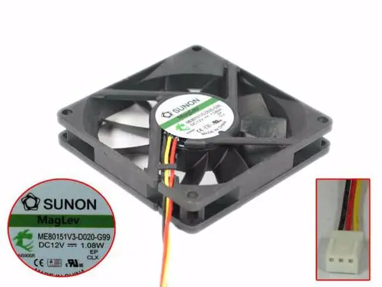 SUNON ME80151V3-D020-G99 DC 12V 1 08 W 80x80x15mm 3-проводной Вентилятор охлаждения сервера |