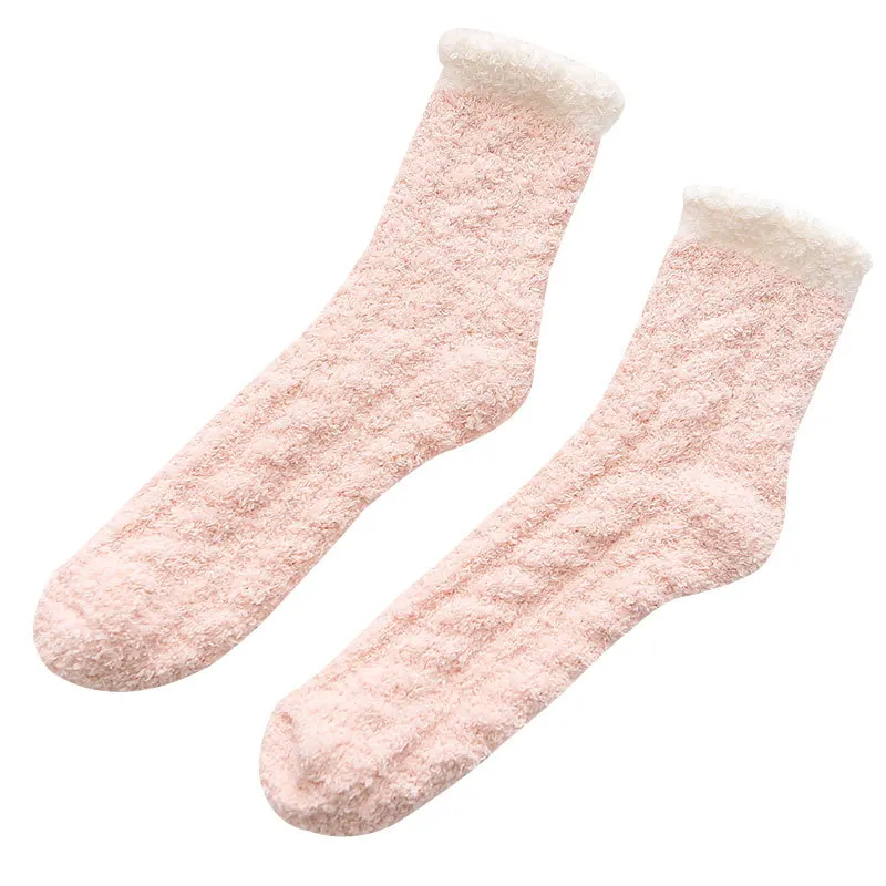 2019 новые женские носки из толстого кораллового флиса теплые носки-трубы на осень