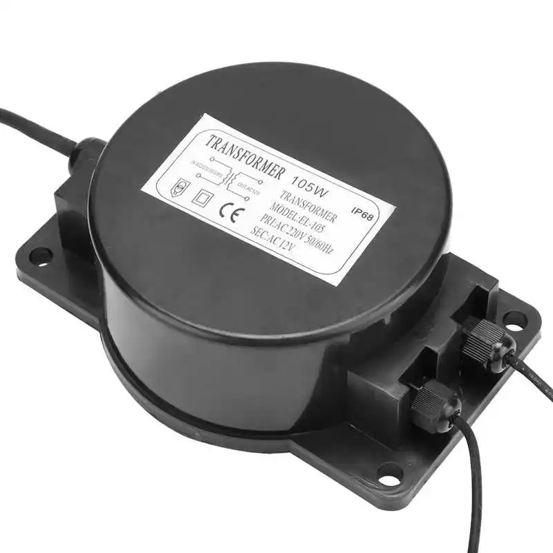 

Underwater Lamp Transformer 105W IP68 EU Plug 220V Power Supply Transformer for Outdoor LED Underwater Light Landscape Fountain