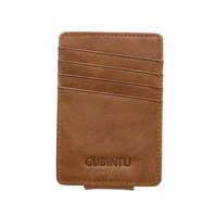 genuine leather mini slim cash women men holder clamp for money clip i male female wallet purse with card bill thin coins pocket