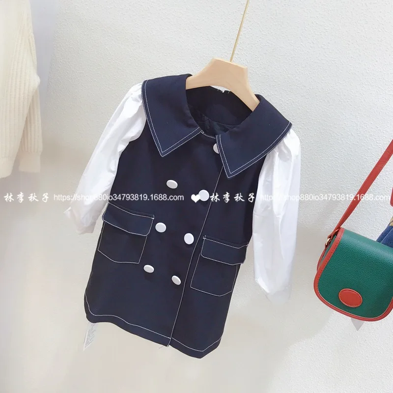 Новинка 2020 Ранняя осень свободное дикое Повседневное платье для девочек с