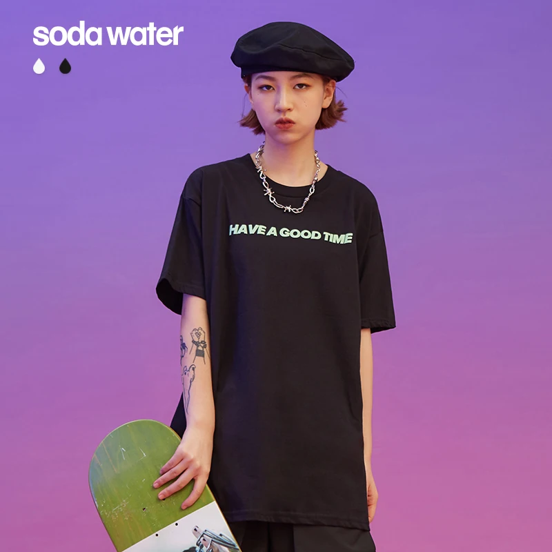 SODAWATER Girl цельная футболка женская в стиле хип-хоп хлопковая забавная для девочек s