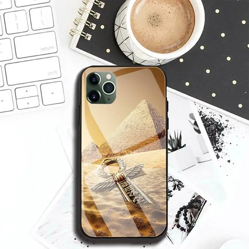 

Ancient Egyptian culture Phone Case case For Iphone 11 Pro MAX XR X 7 8Plus SE2020 DIY Shockproof Glass Soft Silicone Edge
