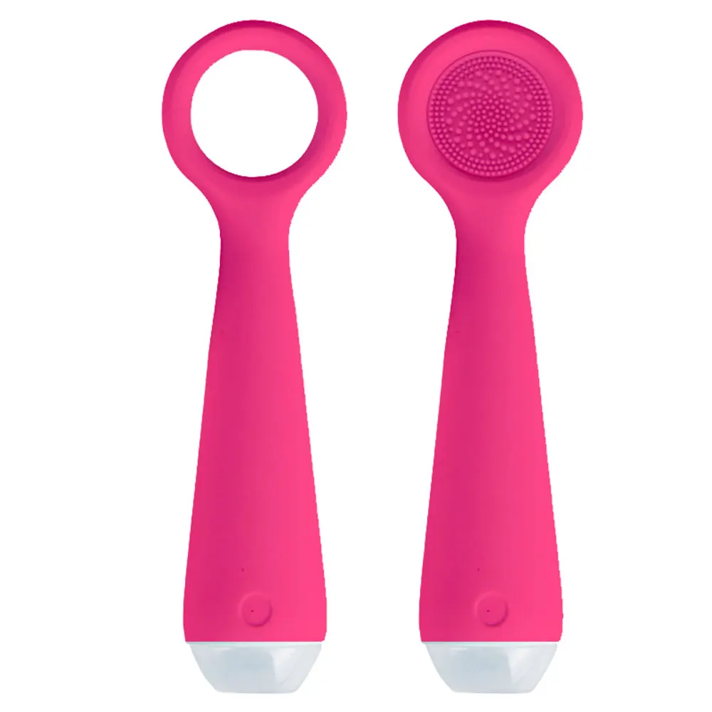 Rose red FRESHME 2 в 1 силиконовая Очищающая щетка для лица очиститель для лица съемный Электрический инструмент для чистки belleza инструменты для ухода за кожей лица - Цвет: Rose red