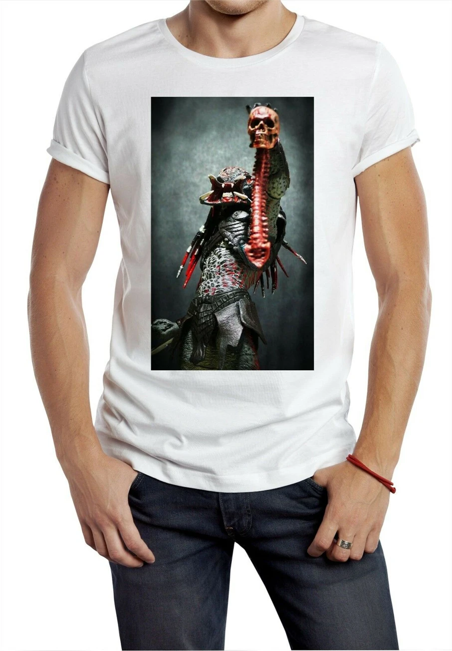 Predator T Shirt Movie Alien Horror Geek Tee Cult Classic Arnie Retro Yolo Skull Homme Plus Size |
