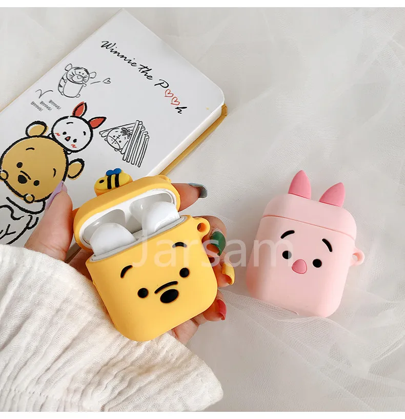 Для AirPods чехол с милым 3D рисунком из мультфильма чехол для наушников для Apple Airpods 2 мягкий силиконовый защитный чехол