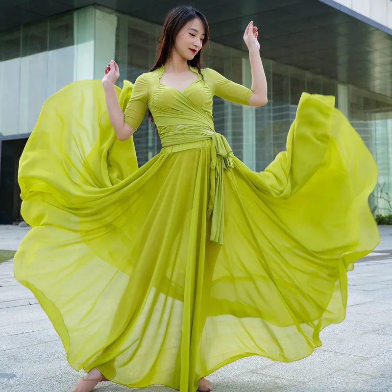 Nowy zestaw kostiumów do tańca brzucha Top Długa spódnica Bellydance Practice Dance Wear Belly 2020 Women Lesson Clothes