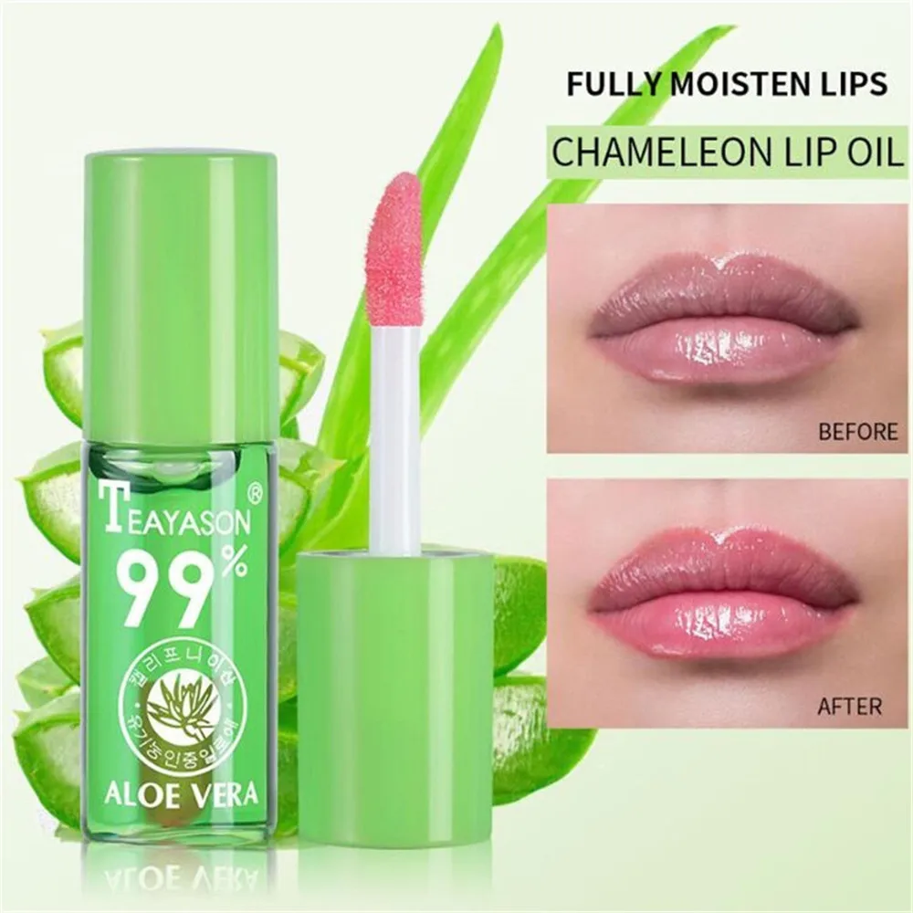 Меняющийся цвет увлажняющий водонепроницаемый Бальзам для губ с алоэ