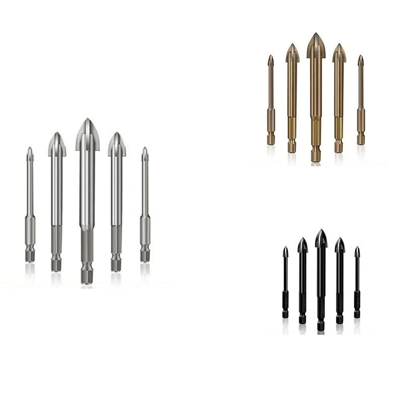 

New 5PCS Efficient Universal Drilling Tool Multifunctional Cross Alloy Drill Bit Tip Utility Tools For Woodworking