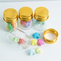 50pcs 15ml bayonet glass container with golden aluminum lid small hyaline mini craft vial candy food pot