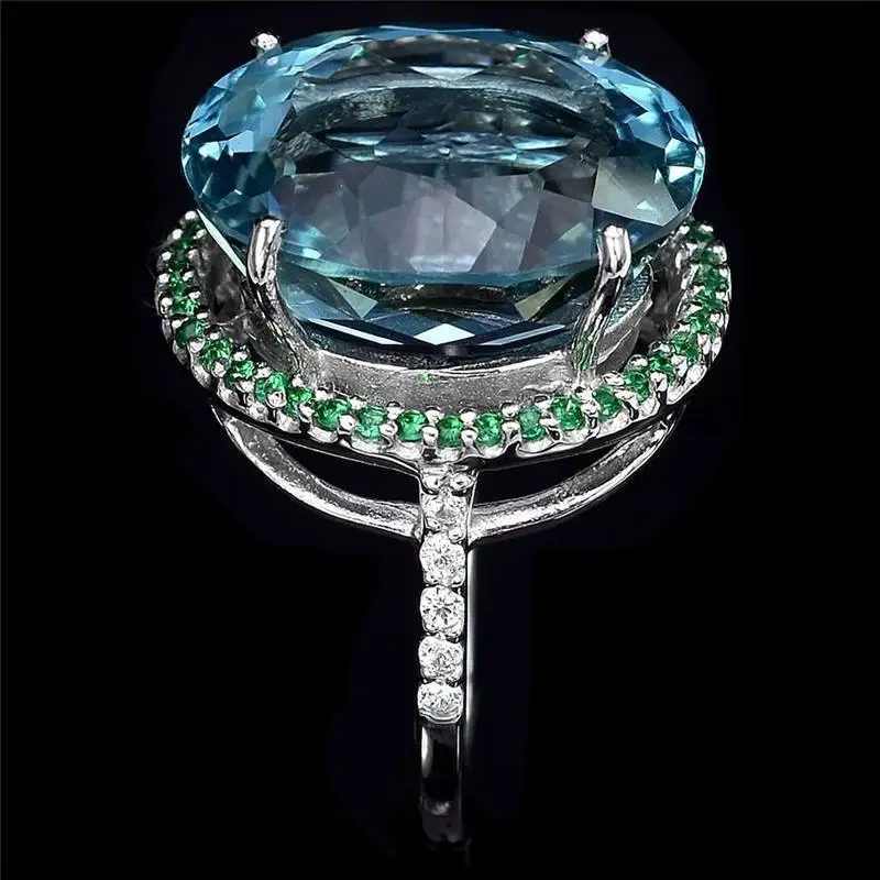 Большие овальные циркониевые Свадебные обручальные кольца для женщин женские