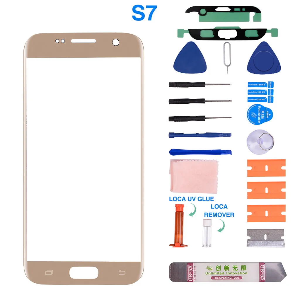 B Carprie Защитная крышка для объектива, совместимая с samsung Galaxy S7 Edge, переднее стекло, запасной комплект+ УФ клей 19Sep12 - Цвет: B