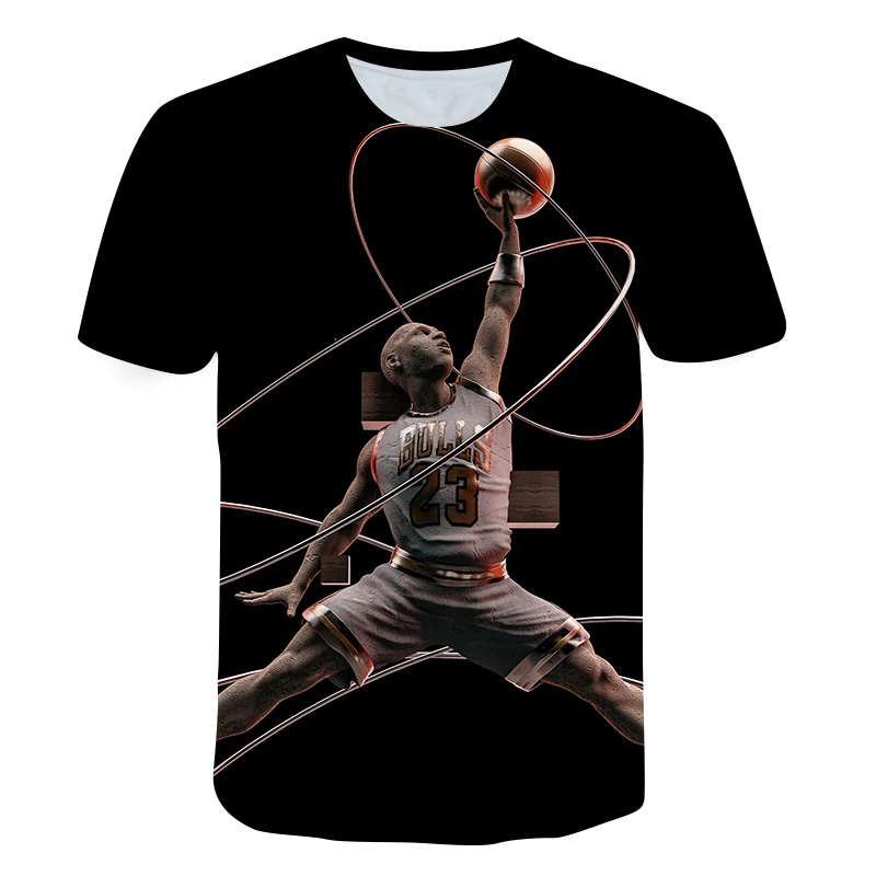 

2021 Summer T-Shirt Jordan Printed Kids Top NBA Heat Map 3-14T Short Sleeve High Quality O Collars Warm-blooded children Brave