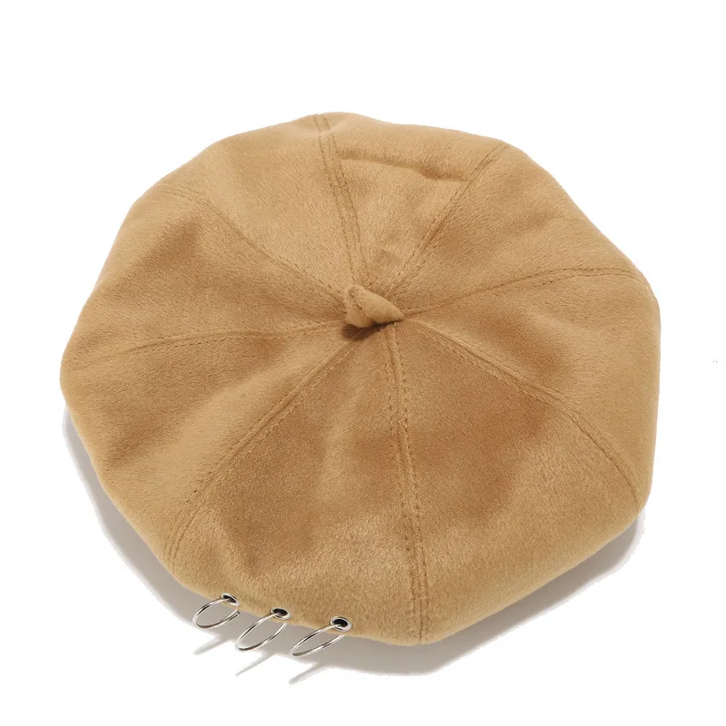 Шерстяная шляпа тыквы украшение из колец берет Европейский Стиль Классический