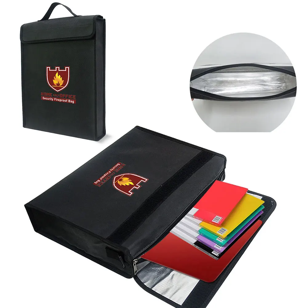 

Fire proof pouch Money Document safe bag Fire Resistant material New