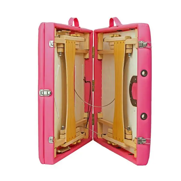 

Health Care Supplies Kit PVC Leather 3 Sections Folding Portable Beauty Bed Massage Table Set 185cm* 70cm * 85cm Pink with Bag