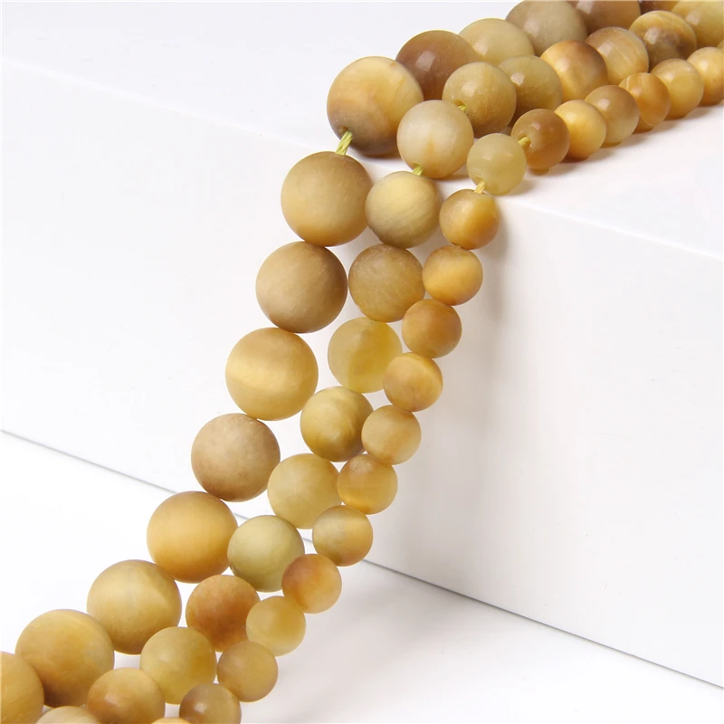 6-12ММ Натуральные матовые бусины круглой формы тигрового глаза золотистого цвета, свободные камни для браслетов, ожерелий, сережек и других украшений.