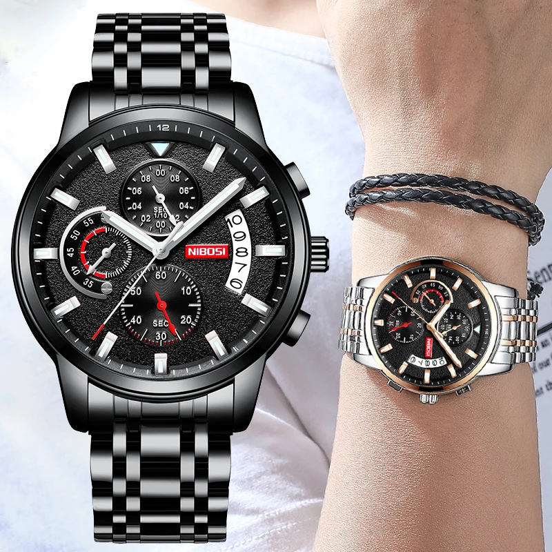 Часы мужские кварцевые из нержавеющей стали с календарем|Кварцевые часы| |