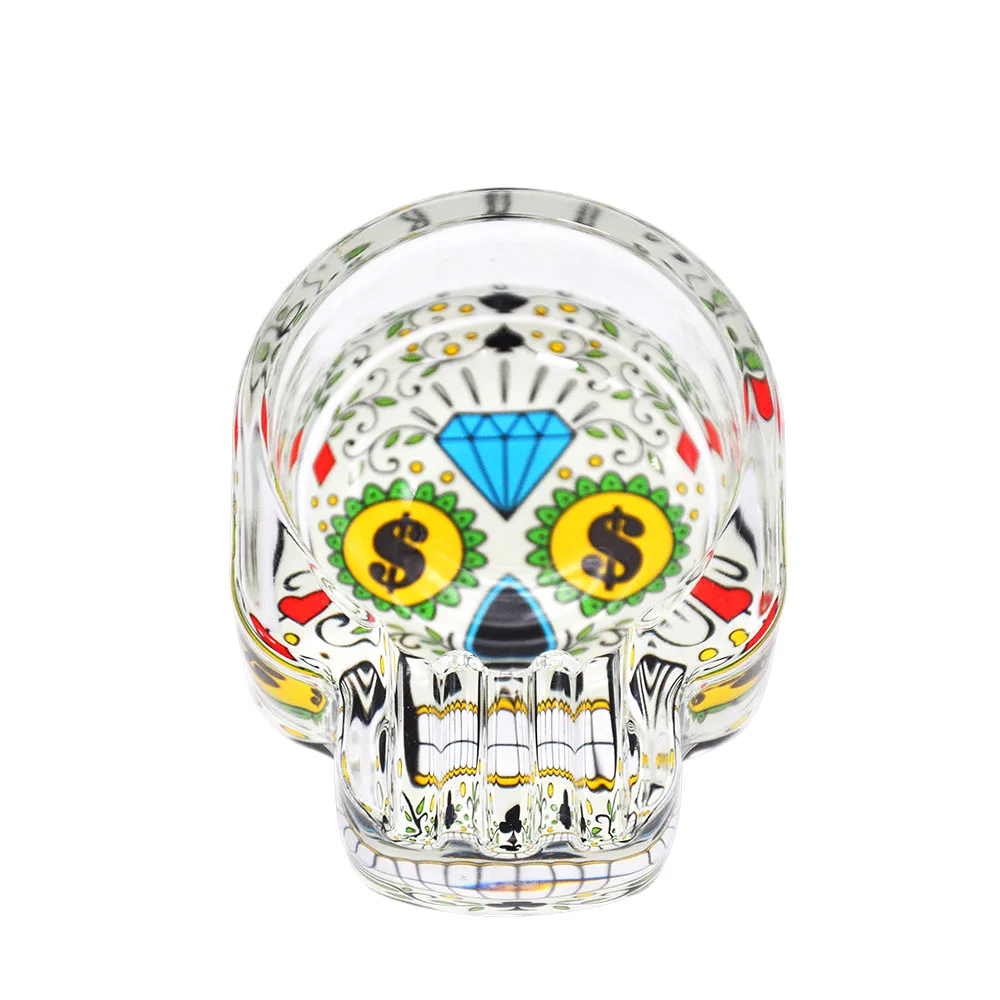 type 8 HORNET ручная работа сахарный череп стеклянная пепельница три сигареты пепельница 62 мм пепельница День мертвых стеклянная сигарная пепельница - Цвет: type 8