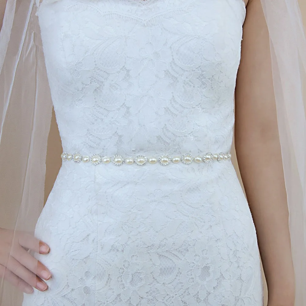 Женская лента с кристаллами и жемчугом|Свадебные пояса| |