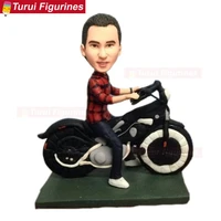 custom motorbike bobblehead figurines man riding motocycle figure statuette collectible figurine ride motocycle design sculpture
