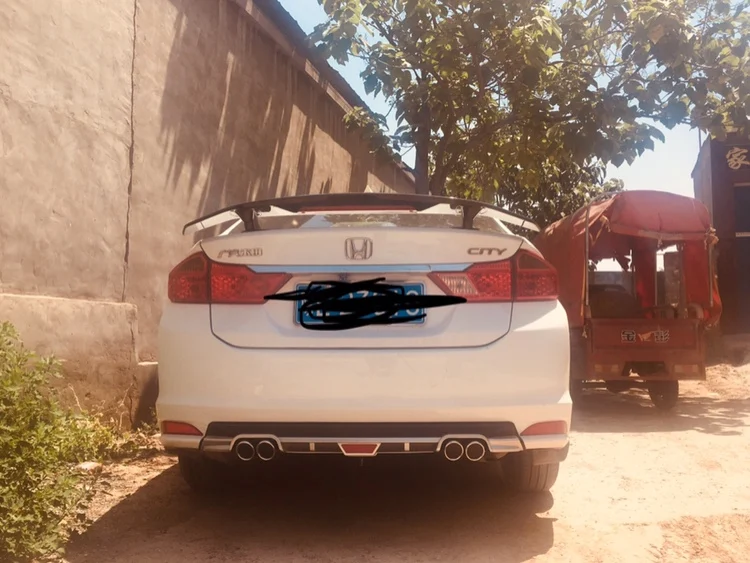 Для Honda City защита выхлопного отверстия заднего бампера для города набор бампер заднего переднего Лопата задний спойлер
