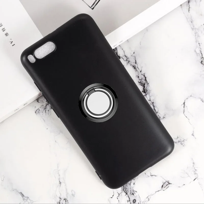Чехол для телефона Xiaomi Mi 6 с держателем на заднем кольце мягкий силиконовый чехол