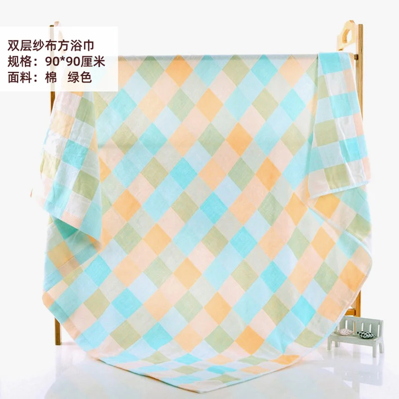 Хлопковое банное полотенце двойная марля квадраты детские полотенца с принтом