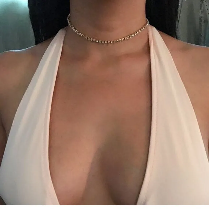 Новые Элегантные ослепительно CZ Алмазы роскошное ожерелье чокер в виде цепочки