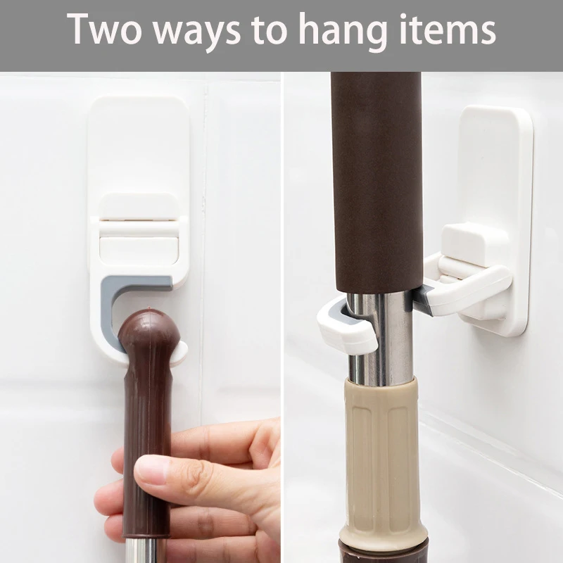 

Mop Broom Holder Wall Mounted Mop Holder Household Adhesive Storage Rack Broom Hanger Mop Hook Racks Kitchen Bathroom Organizer
