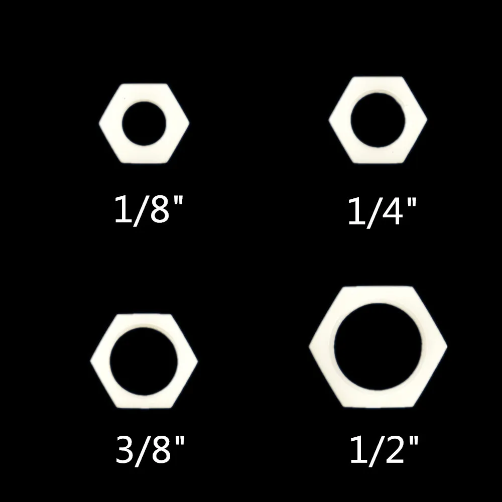 10 шт. 1/8 &quot1/4&quot 3/8 &quot1/2&quot 3/4 &quotЖенская резьба пластиковые гайки замок гайка
