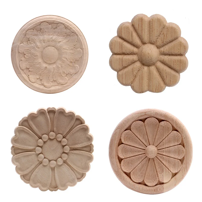 Новые деревянные аппликация накладка деревянная Декаль мебель двери стены углу