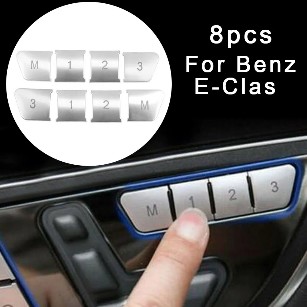 

ABS Button Cover Trim Silver Matte For Mercedes Benz C E Class Seat Memory