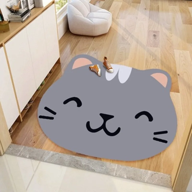 Входной коврик для ванной нескользящий с мультяшным котом Впитывающий Коврик