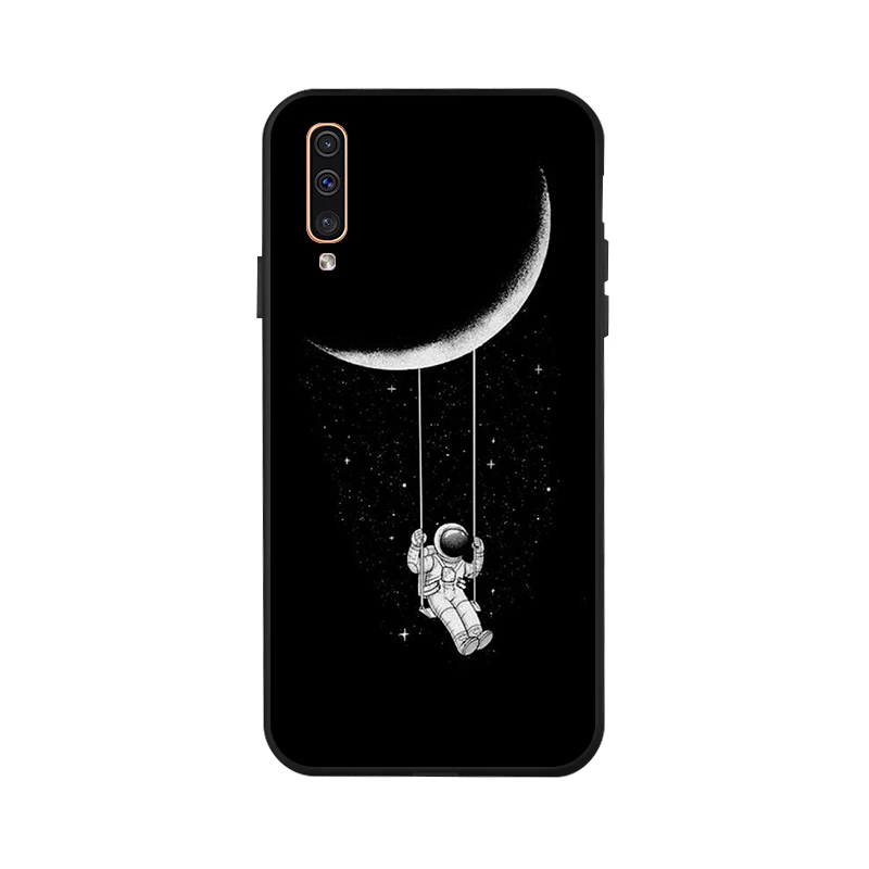 X060 Чехол для samsung A50 A70 A40 A30 A20 A10 M30 M20 M10 чехол с изображением Луны мягкий черный чехол для телефона с принтом чехол для samsung Galaxy A60 A20e - Цвет: X060