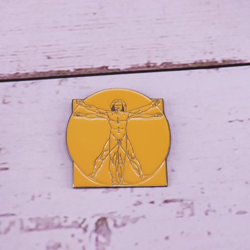 Значок на булавке с изображением Леонардо да Винчи эмалированные Броши Моны