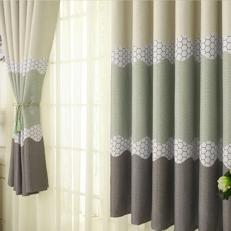 Современные Простые волнистые ПЕЧАТНЫЕ ЗАНАВЕСКИ на окна для спальни гостиной s