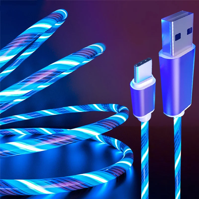 Кабель USB Type-C со светодиодной подсветкой для Samsung Galaxy A50 A51 A71 кабель быстрой