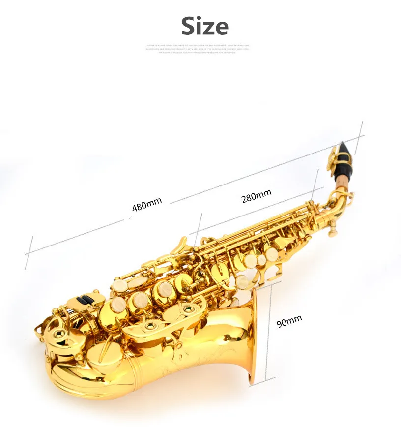 LAIIMAN Саксофон сопрано B плоский золотой лак Sax золотые Музыкальные инструменты