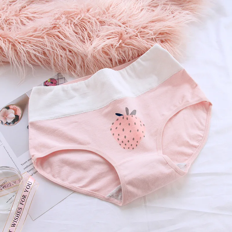2021 Высокая талия трусы с принтом клубника боксеры для девочек подростковые