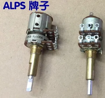 Японский двойной потенциометр ALPS 16 A50K B50K 50KA 50KB с переключателем 30 мм|Выключатели|
