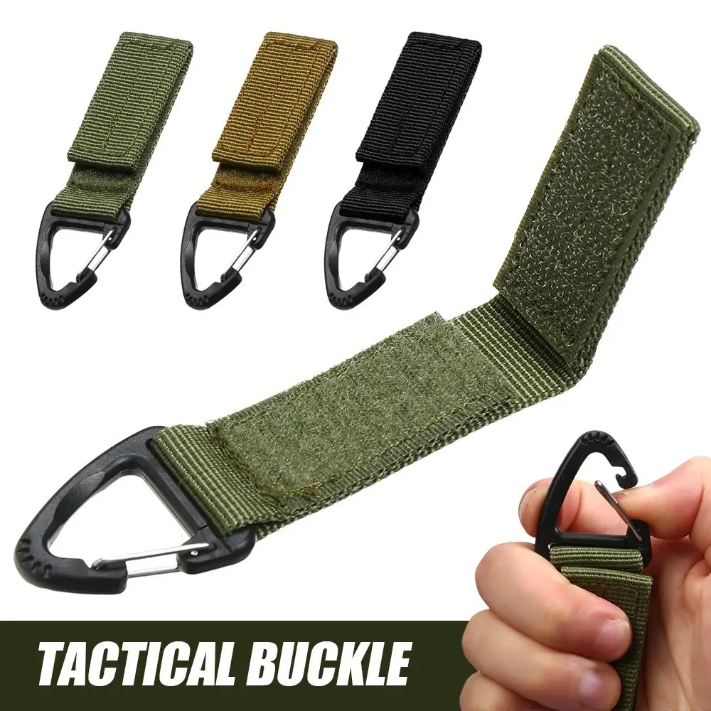 Military Tactical Gear Hanging Key Hook Clip Clamp Buckle Nylon Webbing Molle Belt Carabiner Outdoor Strap Climbing Accessories