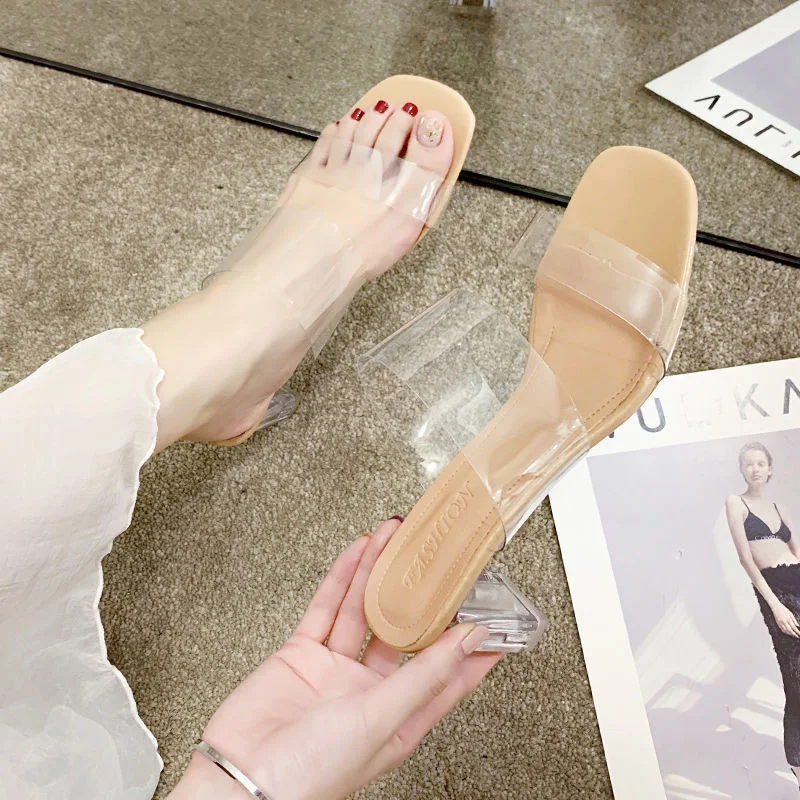 

Fashion Thin Party stiletto Woman Heels slippers Women shoes Jelly Open Toe Sandals