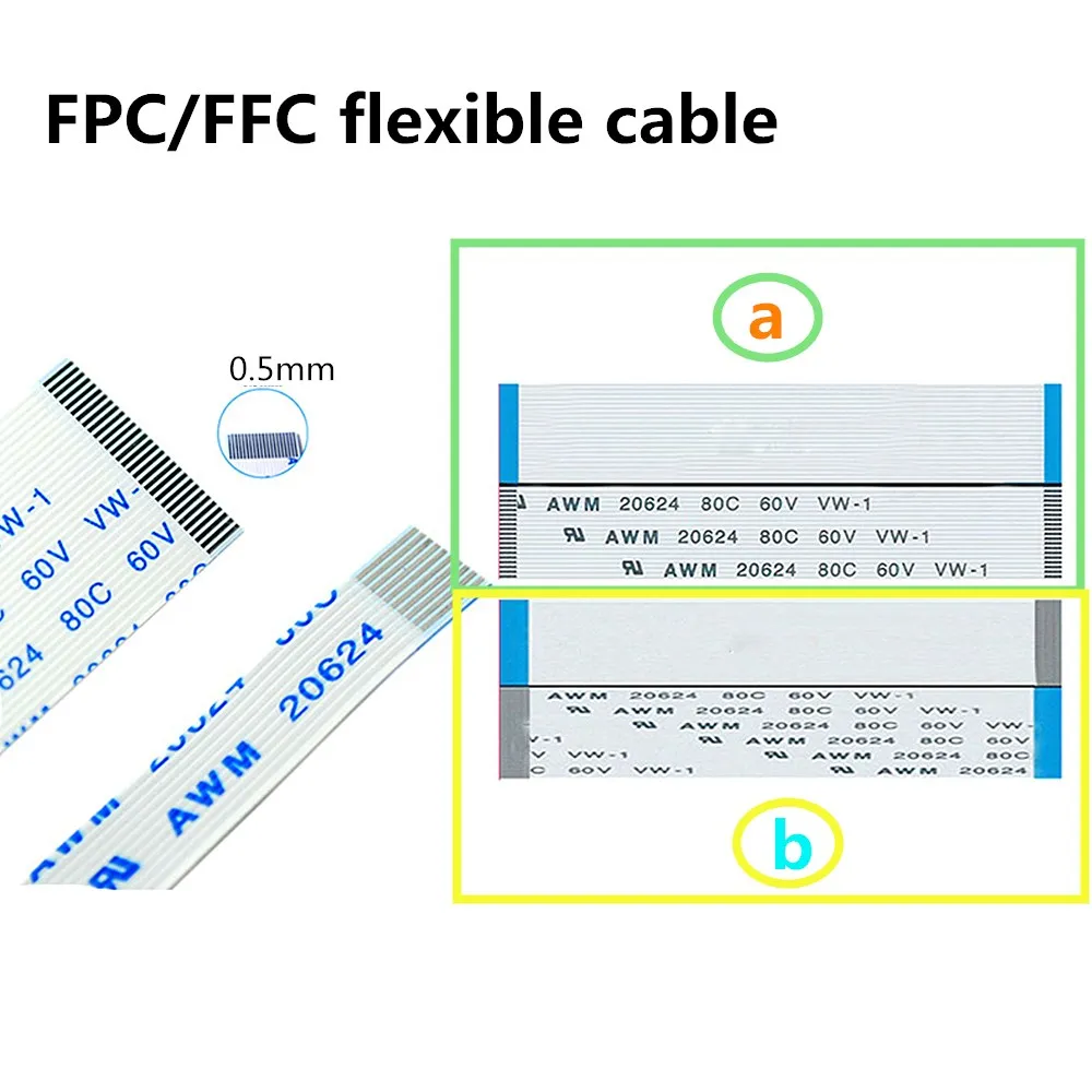 10PCS 200mm length 0.5mm pitch FPC/FFC flexible cable AWM 20624 80C 60V VW-1 flat wire | Электроника