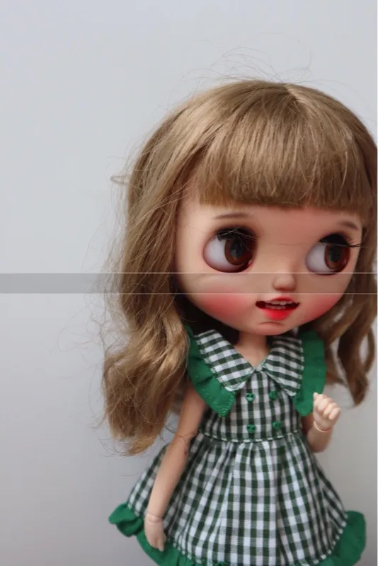 Новинка 1/6 кукла плед платье Blyth одежда(Fit blyth, Licca, Momoko, BJD, Azone, Pullip, ICY, кукла 1/6