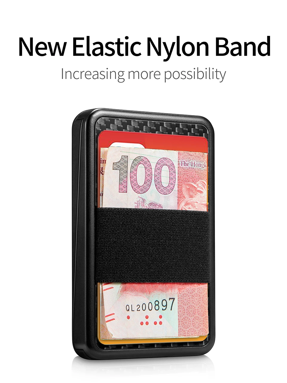 NewBring Slide Wallet RFID Блокировка углеродного волокна Кредитная ID держатель для карт для мужчин женщин мужской женский карта деньги минималистичный кошелек