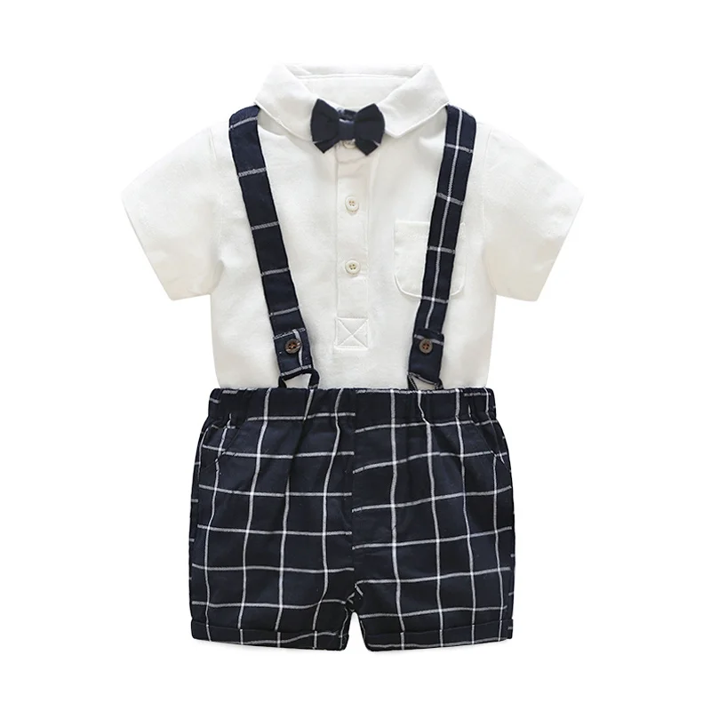 

Tem Doger Baby Boy Clothing Sets 2018 Newborn Infant Baby Boys Gentleman Clothes Tie Shirt+Overalls 2PCS Outfits Sets for Bebes